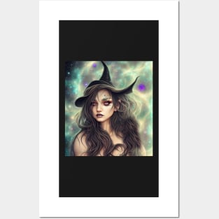 Women Wicca Art Witchy Artwork Beautiful Witch Girl 5 Posters and Art